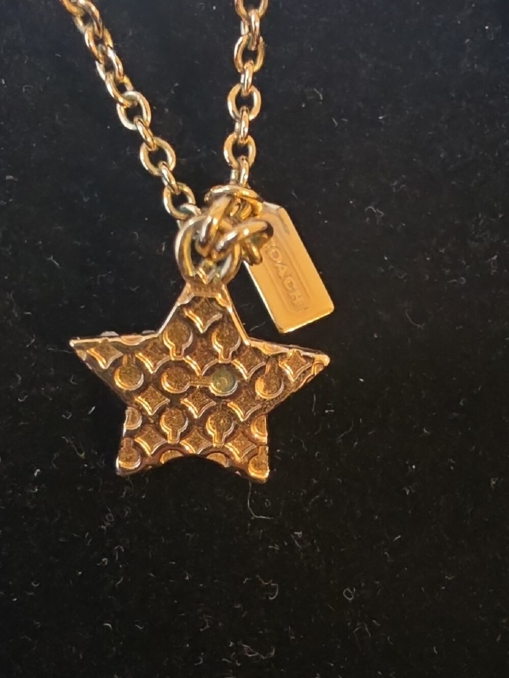 Coach Gold Star Pendant Necklace with Pave Crystal Accents - Picture 3 of 7
